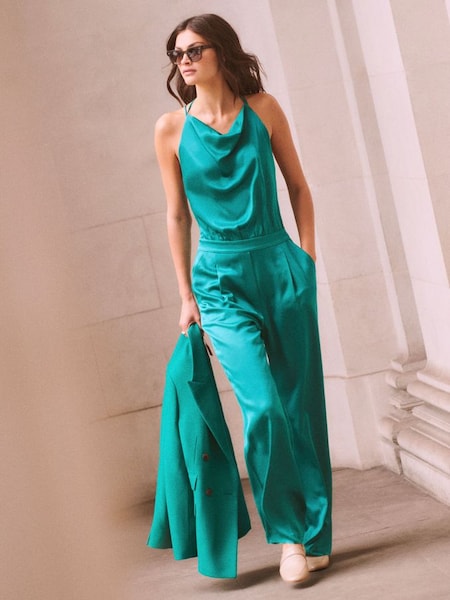 Cowl Neck Jumpsuit in Green (654648) | £80