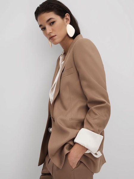 Single Breasted Suit Blazer in Mink Neutral (K95910) | £138