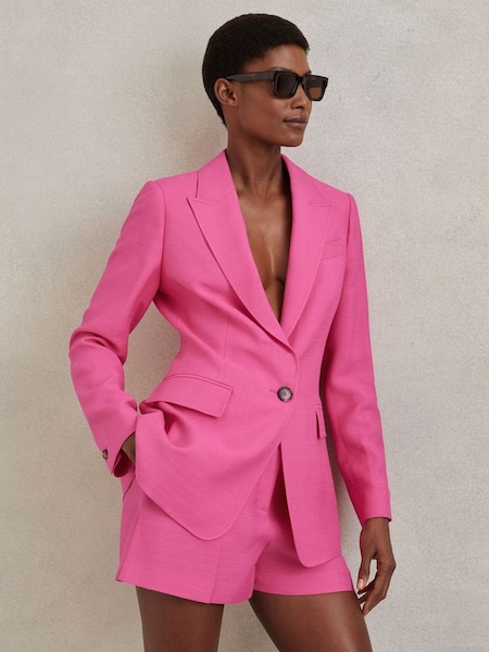 Tailored Textured Single Breasted Suit: Blazer in Pink (N97263) | £158