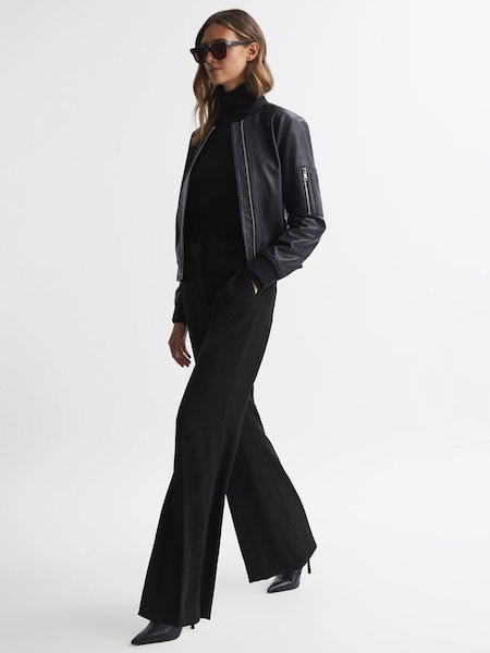 Petite Wide Leg Suit Trousers in Black (Q94238) | £78