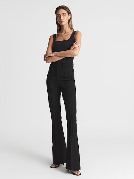 Petite Flared Trousers in Black (T89332) | £98